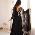 Georgette Sequence Embroidered Gown Suit