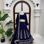 Premium Chinon Embroidered Lehenga Set