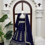 Premium Chinon Embroidered Lehenga Set