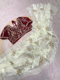 Beautifull Fandy Sattin With Khatli Brits Work Saree