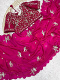 Beautifull Fandy Sattin With Khatli Brits Work Saree