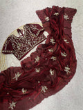 Beautifull Fandy Sattin With Khatli Brits Work Saree