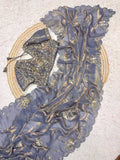 Beautifull Fandy Sattin With Khatli Brits Work Saree