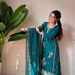 Fox Georgette Sequience Embroidery Work Kurti