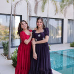 Beautifull Fendi Silk With Beads Embroidery Work Gown