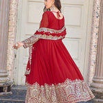 Faux Georgette Fabric With Embroidery Work Gown