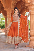 Faux Georgette Fabric With Embroidery Work Gown