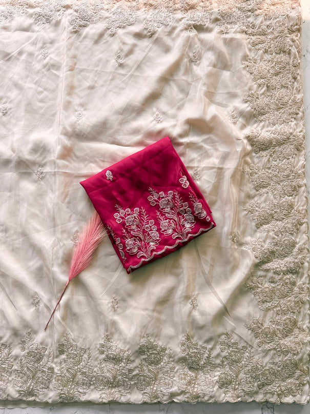 Beautifull Premoim HO Silk With Codding Work Saree