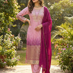 Beautifull Pink Color Sequience Embroidery Work Top Pent