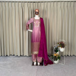 Beautifull Pink Color Sequience Embroidery Work Top Pent