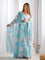 Beauifull Sky Blue Color Fox Georgette Flower Work Gown