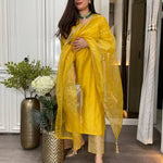 ROMAN SILK SEQUENCE EMBROIDERY WITH ORIGINAL MIRROR WORK KURTI SET