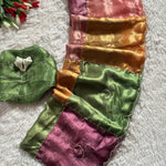 Beautifull Multi Color Space Silk With Silver Hand Work Saree