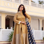 Pure Banarasi Viscous With Fancy Lace Work Gown
