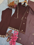 HEAVY FAUX GEORGETTE EMBROIDERY WORK WITH SLEEVS TOP