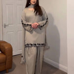 HEAVY FAUX GEORGETTE EMBROIDERY WORK WITH SLEEVS TOP