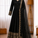 Chinon Silk 5mm Sequence Embroidery Work Gown Set