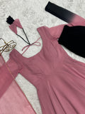 PURE SOFT FOX GEORGETTE MOST TRENDY PADDING FABRIC FULLY FLAIR ANARKALI GOWN