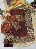 Two Tone Space Silk Embroidered Saree Set