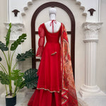 Tabby Silk Mirror Lace Anarkali Suit Set