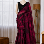 Fandy Satin Floral Print Saree