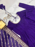 New Roman Silk Fabric Anarkali with Dupatta and Pant Set