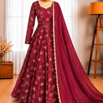 Heavy Frendy Silk Embroidered Suit with Moti Work & Matching Dupatta