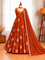 Embroidered Gown with Pant & Lace Border Dupatta