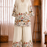 Magic Slub Cotton Floral Print Top Pent