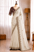 NC Zari Butti Sequence Embroidery Work Saree