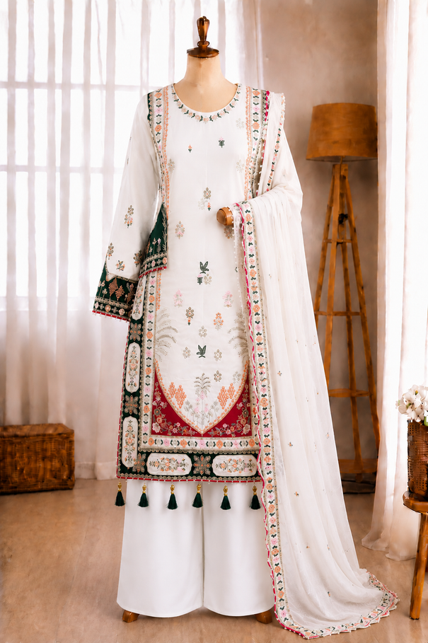 Star Silk Sequence Embroidery Applique Work Top Pent