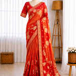 Chainya Tissue Shimmer Hand Dyeing Work Saree