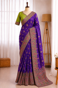 Rajwadi Pashmina Silk Zari Weaving Work Saree