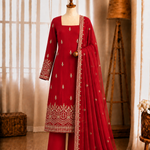 Heavy Faux Georgette Beads Sequins Thread Work Top Pant