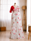 Pure Georgette Chiffon Handbrush Painted Foil Pearl Lace Saree