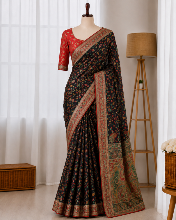 Pure Heavy Rajwada Pashmina Silk saree
