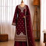 Fendy Heavy Embroidery Sequins Work Top Farshi Palazzo