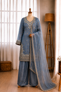 Fendy Heavy Embroidery Sequins Work Top Farshi Palazzo