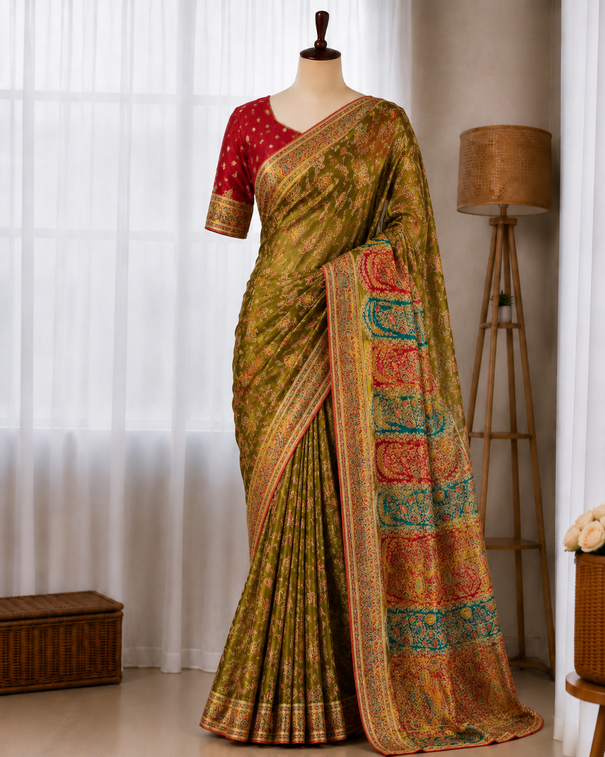 Pure Viscose Wedding Special Saree With Ready Made Blouse
