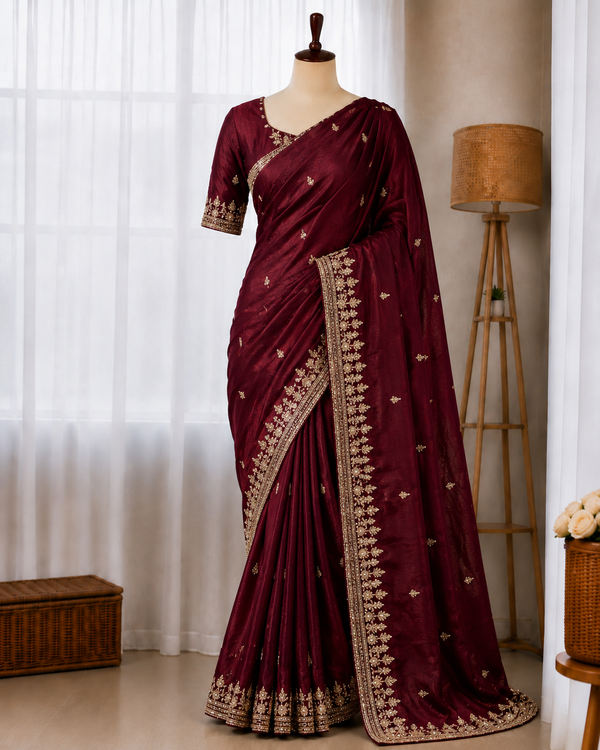 Very Soft Elegant Rich Look Fendy Sartin Saree