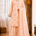 Pure Satin Mul Chandheri Embroidery Work Top Plazzo