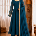 Georgette Sequence Embroidery Work Gown Set