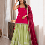 Fendy Silk Mirror Work Lehenga Set