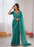 Pure Waree Chiffon Handwork Saree