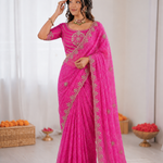 Pure Waree Chiffon Handwork Saree