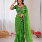 Pure Waree Chiffon Handwork Saree