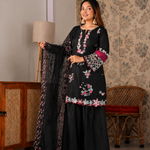 Crepe Silk Sequins Embroidered Palazzo Suit Set