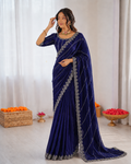 Burberry Chiffon Khatli Handwork Saree Set
