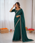 Burberry Chiffon Khatli Handwork Saree Set