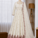 Diamond Silk Embroidery Work Aanakali suit